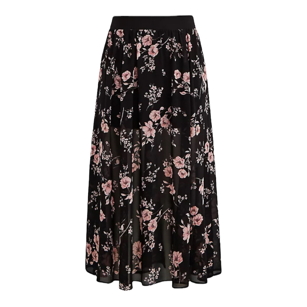 Torrid Black and Pink Floral Maxi Skirt - Picture 5 of 8